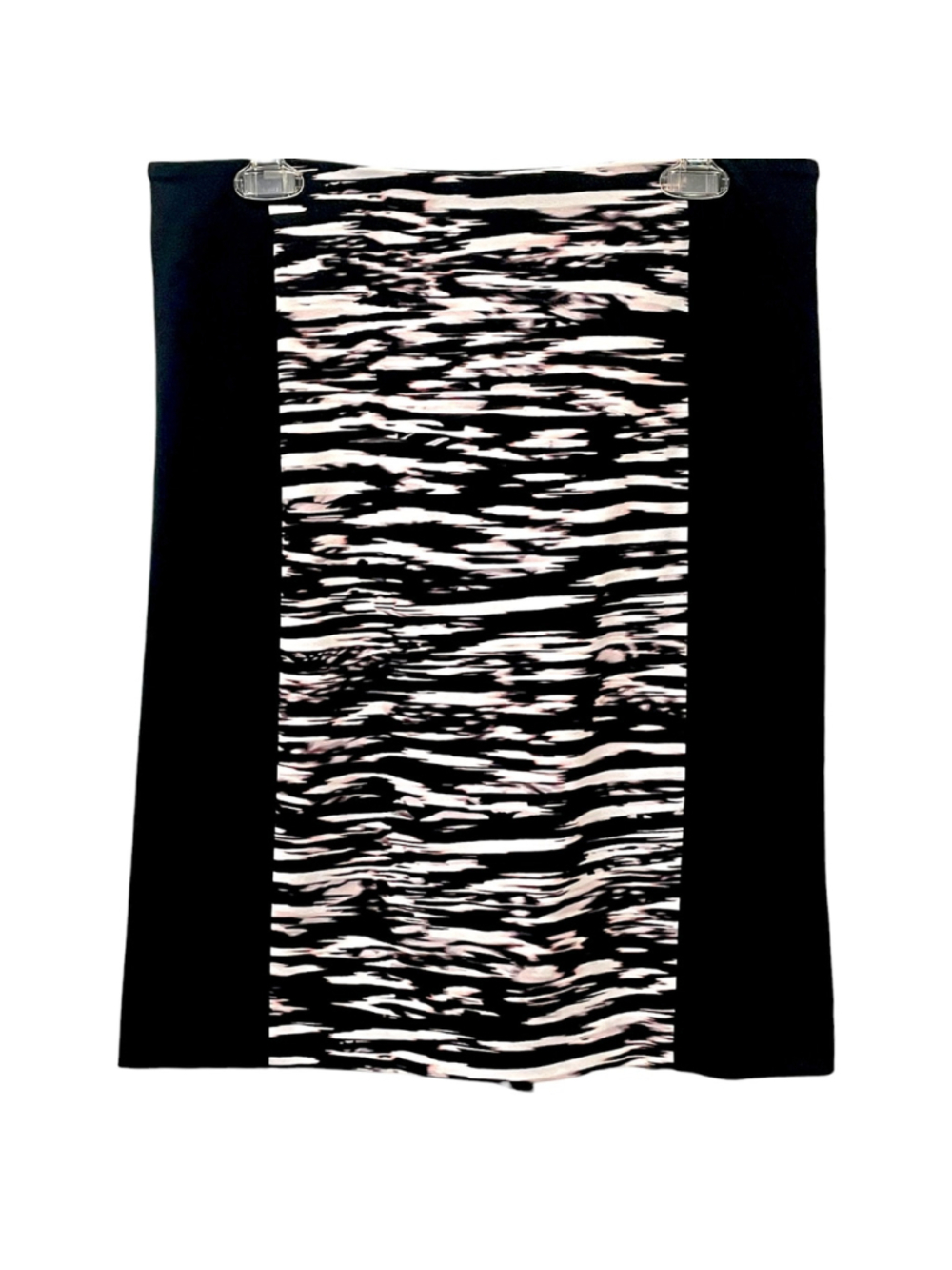 Cynthia Rowley Womens Size Medium Pencil Skirt Abstract Print Black White Pink